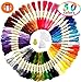 Embroidery Floss Embroidery Thread 50 Skeins Friendship Bracelets String with 10pcs Floss Bobbins and 9pcs Needles, 1 Pcs Needle Threader