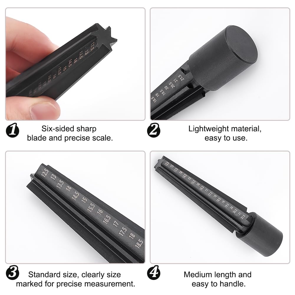UNICRAFTALE 1 Set Strumenti per Gioielli Regolatore di Dimensioni Dell'Anello Acciaio Strumento di Misurazione per Anelli in Cera Strumento per Bangle Tubo di Cera Intaglio per Allargamento dei Fori