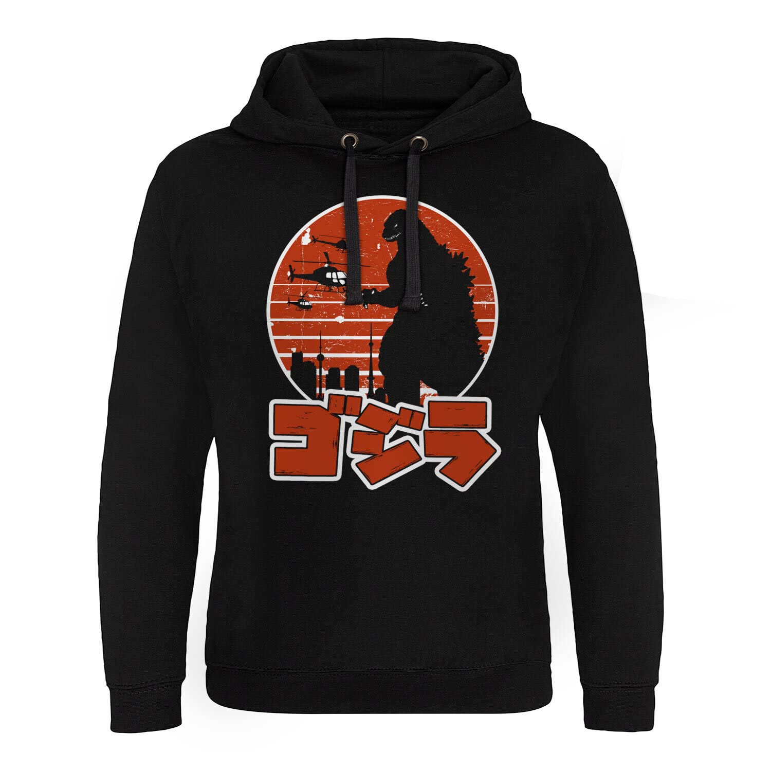 Godzilla Officially Licensed Japanese Logo Epic Hoodie (Black), X-Large
