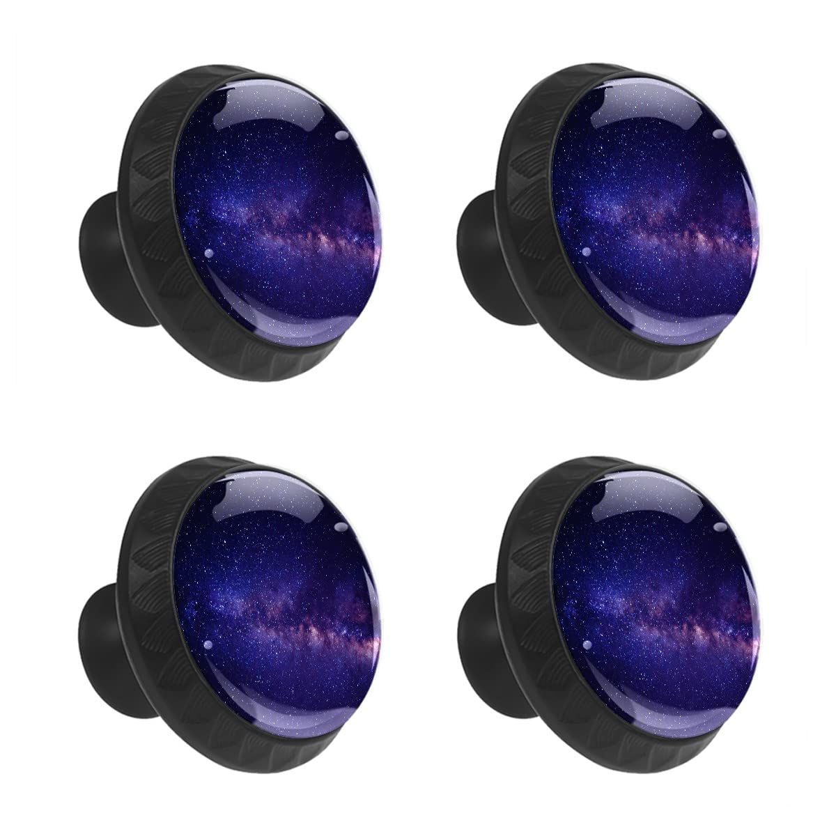 MEHOM 4 Pcs Crystal Glass Cabinet Drawer Knob,Starry Sky Galaxy Round Drawer Knobs Kitchen Cabinets Dresser Cupboard Wardrobe Unique Pulls Handles