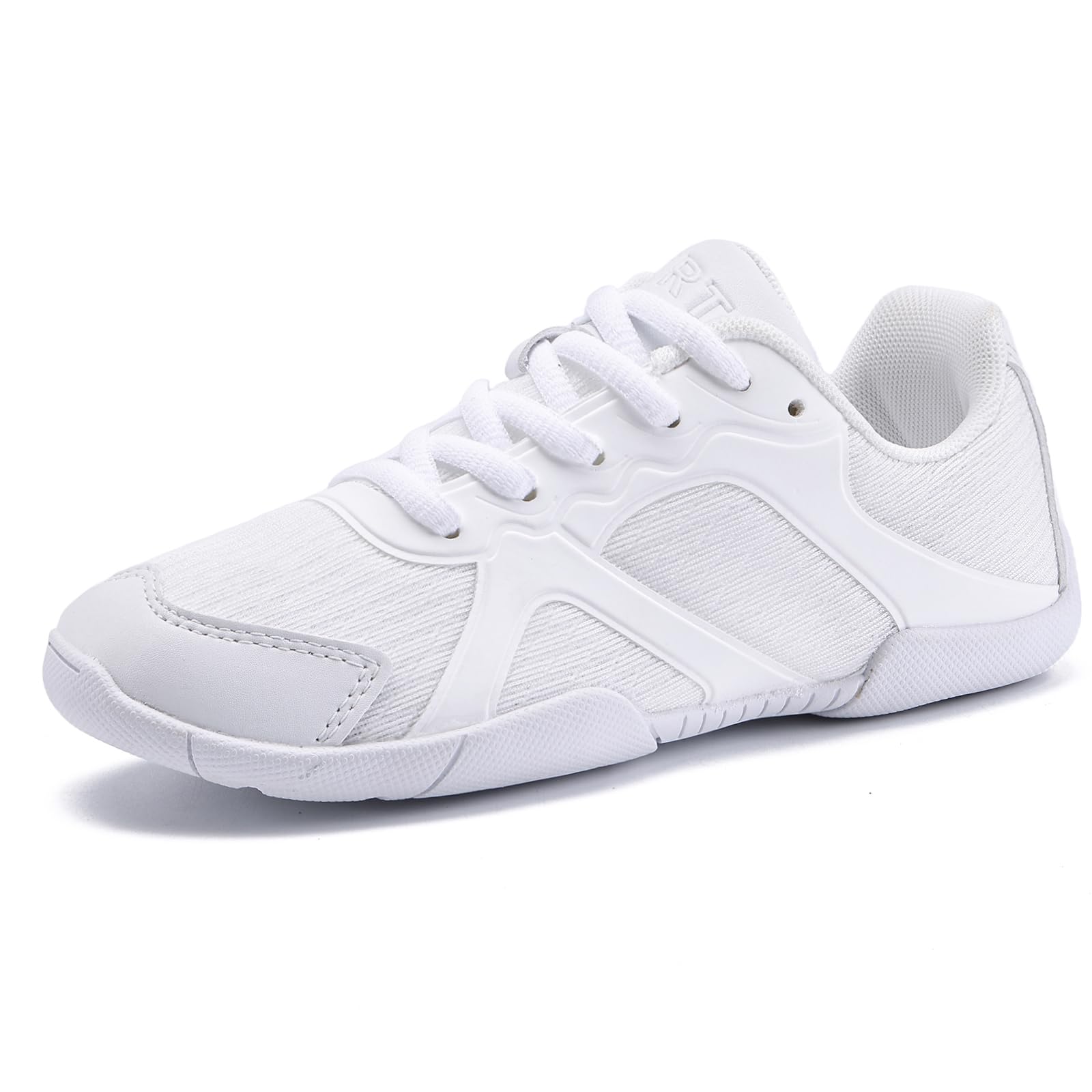 TWDKCHER Youth Cheer Shoes Girls White Cheerleading Shoes Dance Athletic Training Breathable Fabric Dancing Lightweight Competition Comfortable Sport