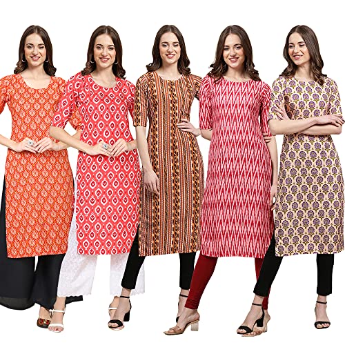 Image of Pinkmint Women's Crepe Digital Print Straight Kurta (D-353-345-369-360-370)