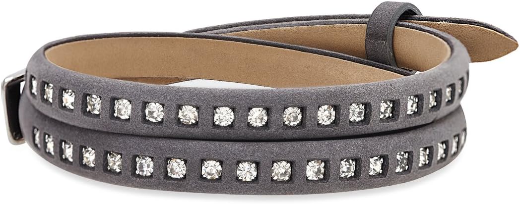 Boho Betty Trendy Marula Leather Wrap Bracelet In Pewter Gray