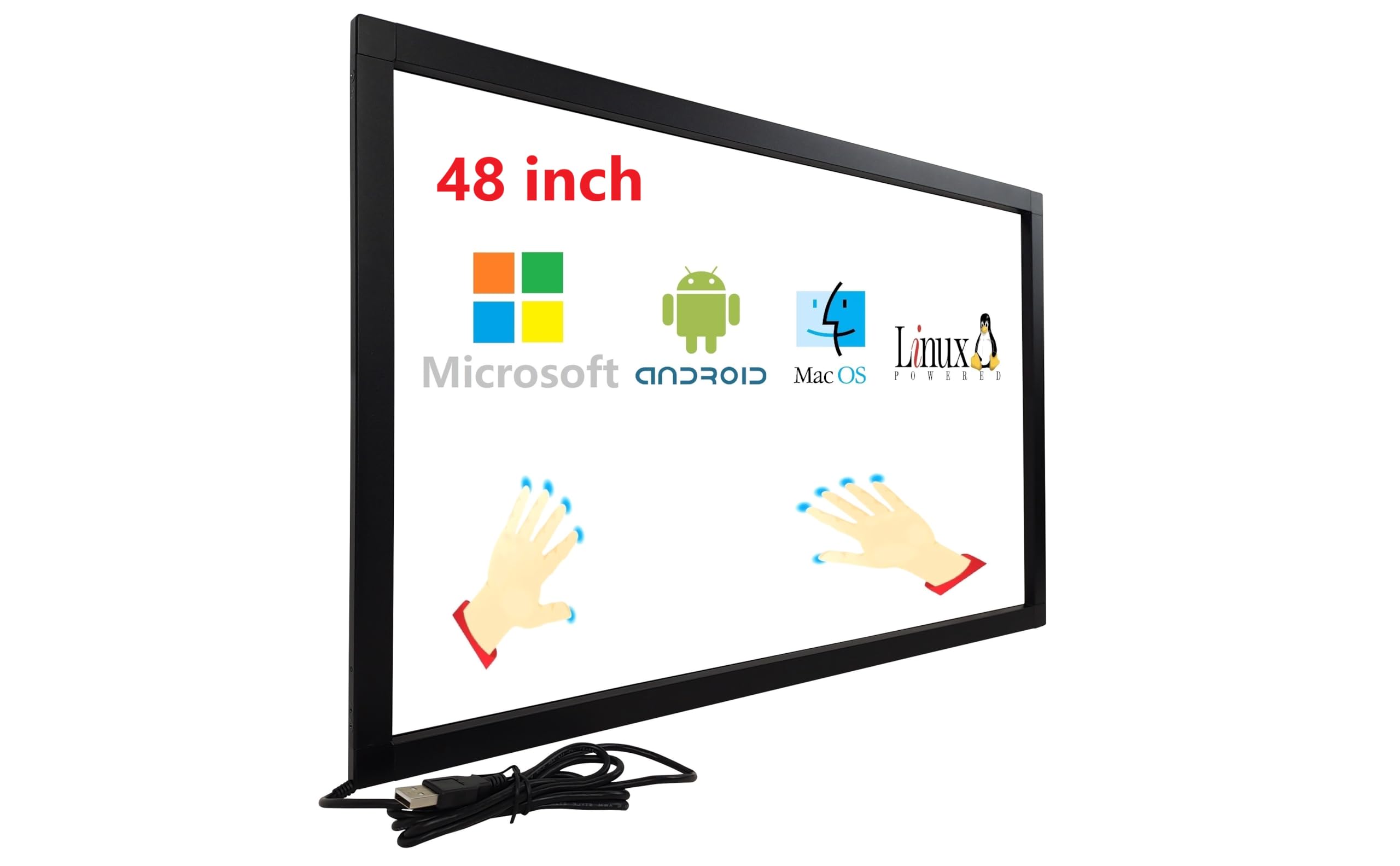 48 Inch Infrared Touch Screen Frame, IR Touch Screen Overlay, Touch Screen Panel, Free Driver
