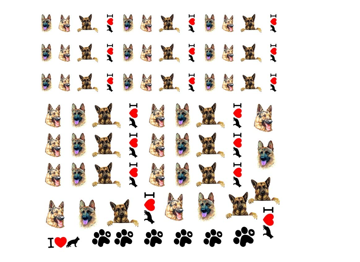 German Shepherd Alsatian Collection (German Shepherd Alsatian - Nail Art Decals)