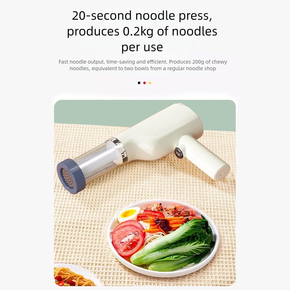 Machine à nouilles de cuisine, machine à pâtes automatique de petite taille pour un usage domestique avec chargement USB, design compact à main pour nouilles fraîches