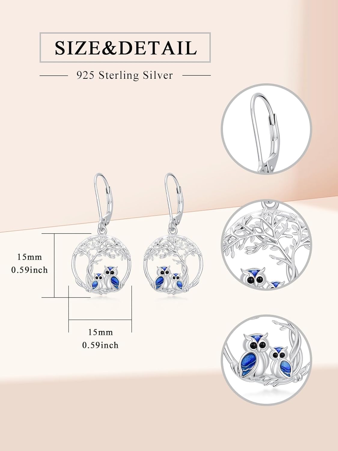 WINNICACA Earrings for Women Sterling Silver Evil Eye/Tree Of Life/Owl/Black Cat/Penguin/Paw Print Good Luck Earrings Animal Jewelry Mother's Day Birthday Gifts for Her Mom Sisters