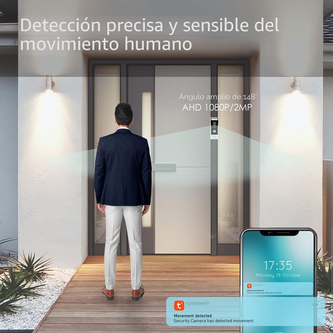 ANJIELO SMART Cámara de Video Timbre 1080P con Pantalla táctil de 7 Pulgadas, intercomunicador de Timbre de Video, Compatible con grabación automática de visión Nocturna infrarroja (black2)