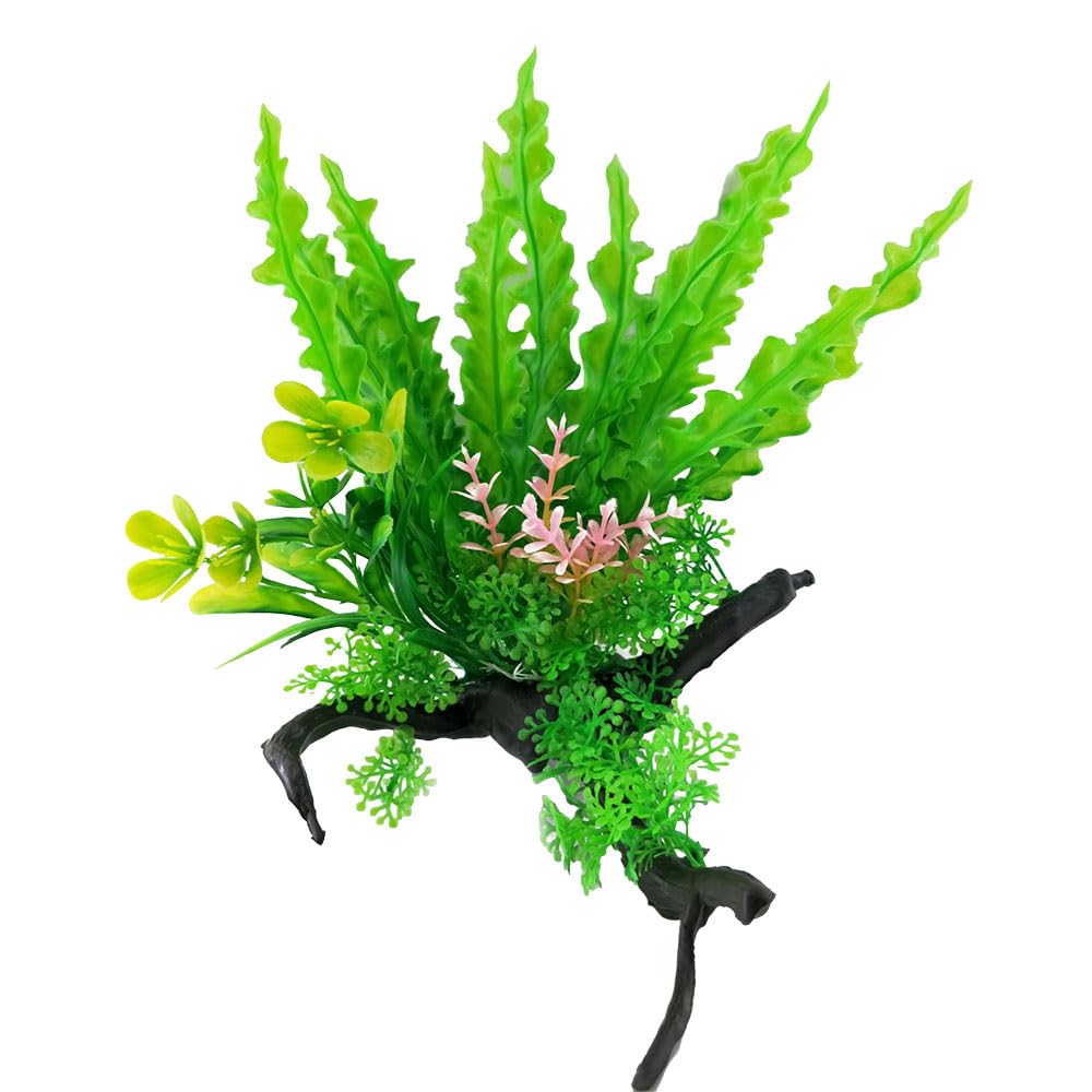 Swell Uk Swell Wavy Fern Combination On Dead Wood Artificial Plant Aquarium Décor