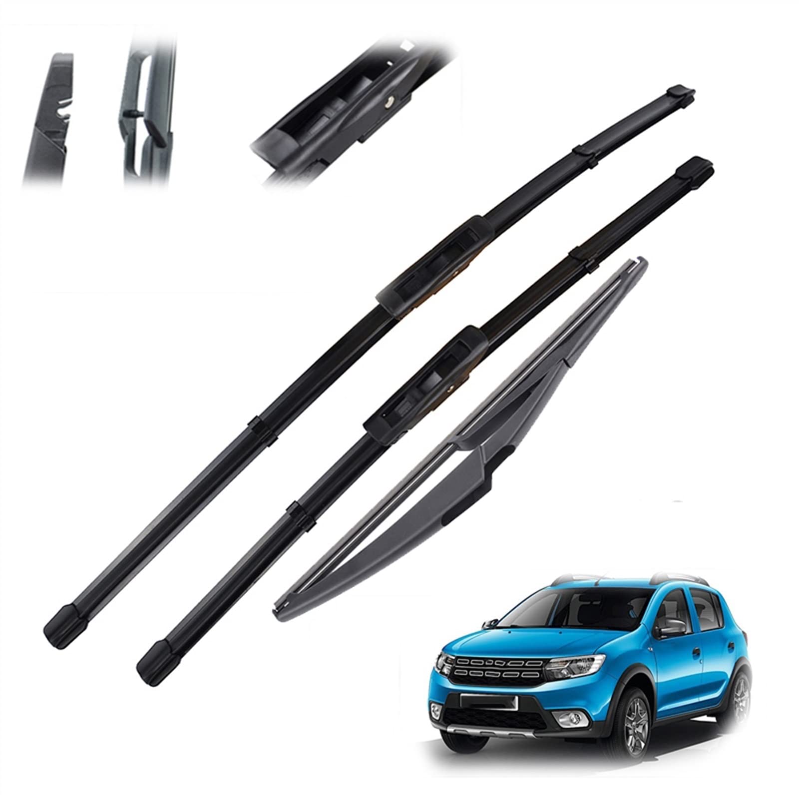 Auto Tergicristallo 22 "+ 19" + 11 "Lame Del Tergicristallo Anteriore E Posteriore Set Parabrezza Per Auto Parabrezza Tergicristallo Per Dacia Per Renault Per Sandero 2015-2019