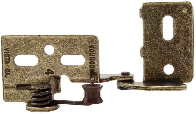 Snap Closing Semi-Concealed Hinges - Antique brass (pair) - 3/8 overlay