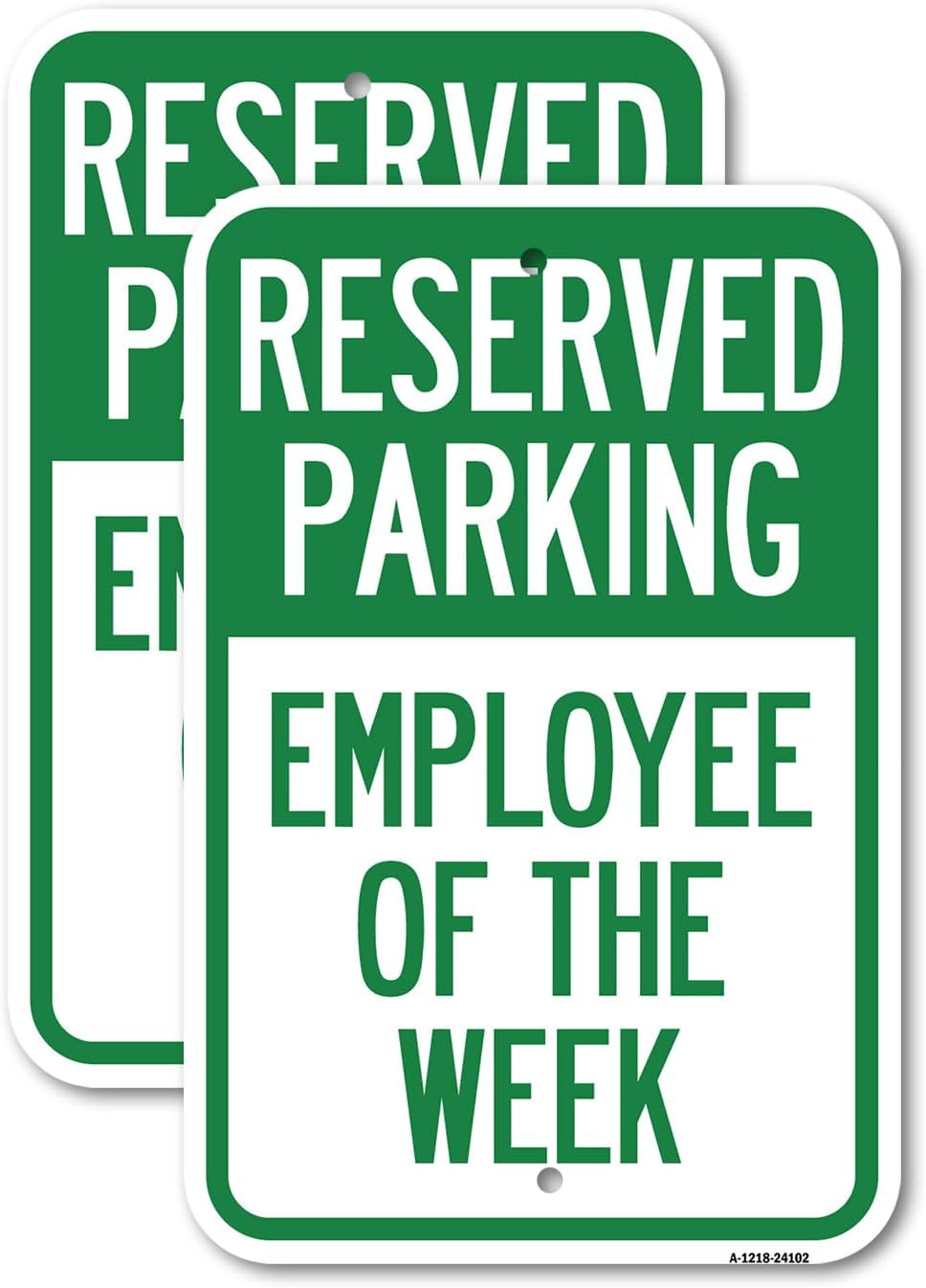 (2 Pack) Employee of the Week | 12" X 18" Heavy-Gauge Aluminum Sign | Rust Free Aluminum, Weather Resistant, Waterproof, Fade Resistant, 2 Pre-drilled Holes