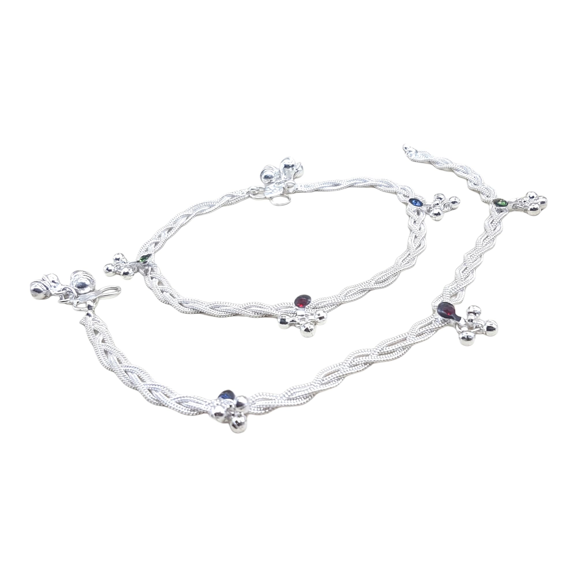 br ornaments Indian Traditional Choti Design Slim 10.2Inch 60gms Anklet Payal For Women & Girls (Pack of 2)-picture-53