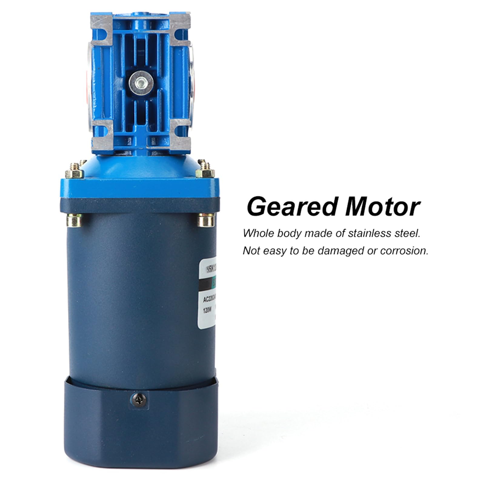FTVOGUE Motoriduttore A Vite Senza Fine CA 220 V Governatore di Controllo della velocità da 120 W Riduttore in Acciaio Inossidabile 0,82 A 50/60 Hz con Rapporti di Riduzione da 5 A (Rapporto di