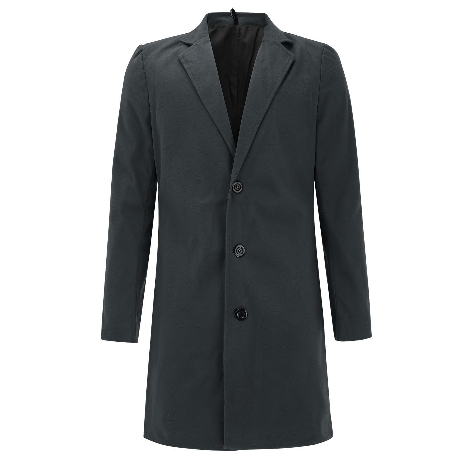 Generisch Trench Coat - Giacca a vento da uomo, slim fit, comodo, cardigan, con bottoni, reversibile, oversize, larga, tinta unita, classica, per l'inverno, casual, business