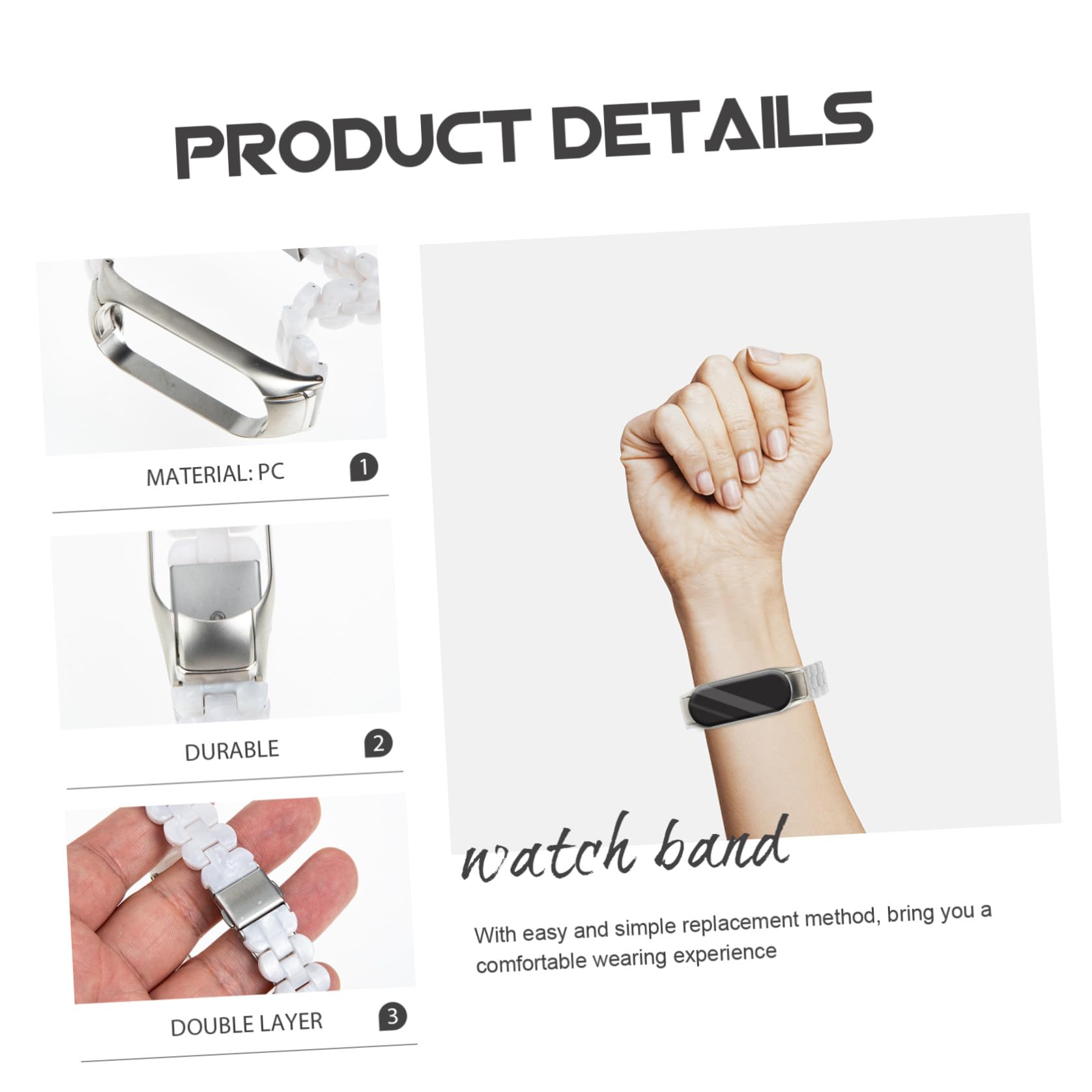 Hemobllo 4pièces Bracelet De Montre Résine Compatible Avec Band Bandes De Remplacement Élégantes Avec Boucle Inoxydable Pour Et Usage Quotidien