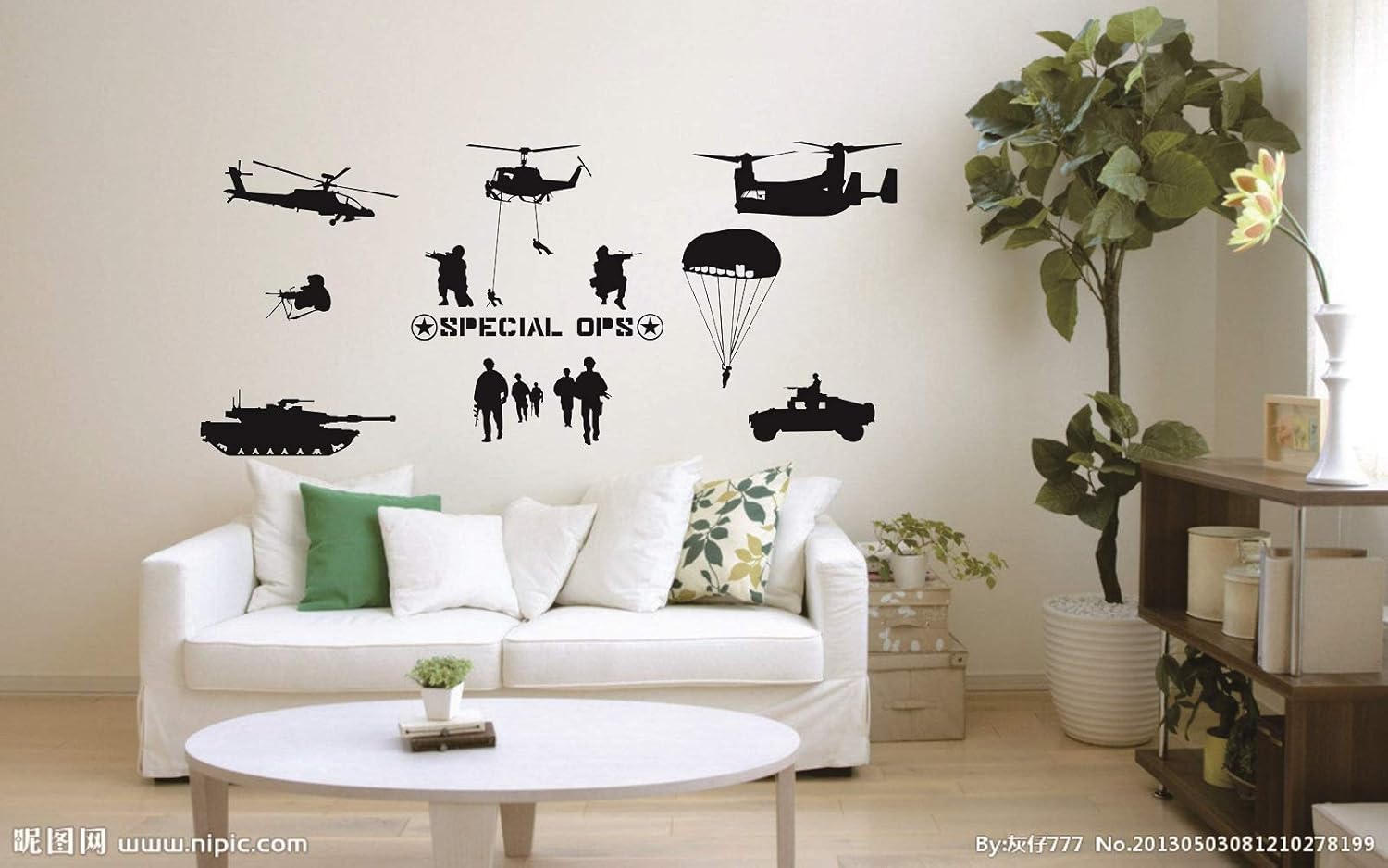 Army Marines Military Soldiers Vinyl Wall Art Stickers Kid Decor Mural