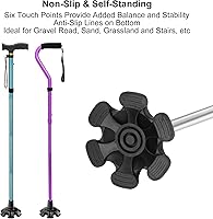 Vista 2 de supregear Punta de bastón – Reemplazo de goma resistente para bastón – Base estable antideslizante de seis puntos – 6 patas negro accesorio