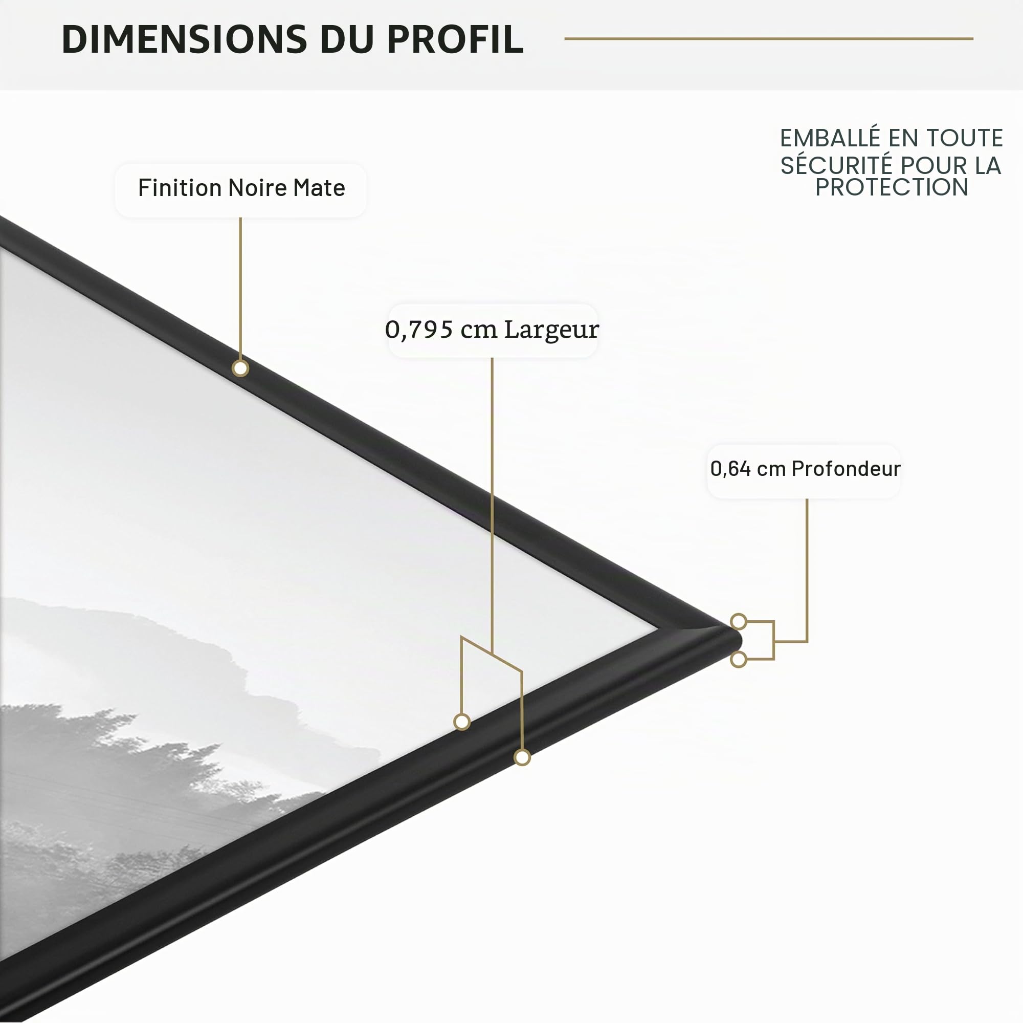 MCS Cadre Poster Original 56,8 x 71,1 cm, Cadre Noir Léger, Fixation Murale Verticale et Horizontale, Grand Cadre Photo pour Photos, Posters et Œuvres d'art (Lot de 2)