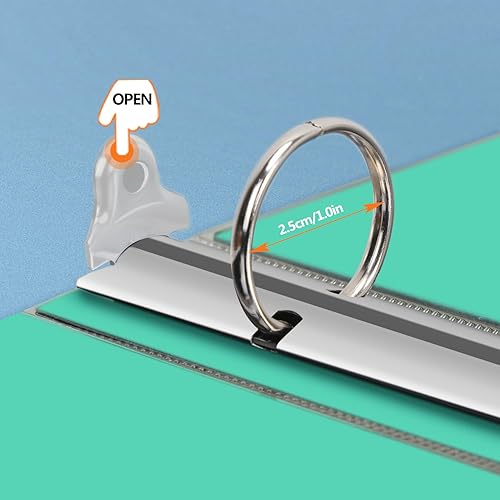 Miniatura 6 de Carpeta de 3 anillos para suministros escolares, carpeta con purpurina de 1 pulgada con capacidad para 300 páginas tamaño carta de 8.5 x 11