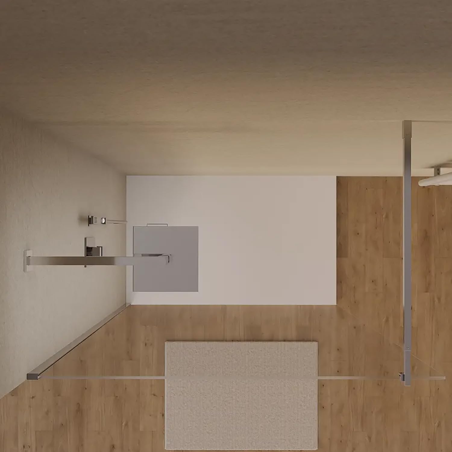 Box Doccia Walk-In 70cm Altezza 200cm Vetro Temperato Trasparente da 8mm con Trattamento Anticalcare