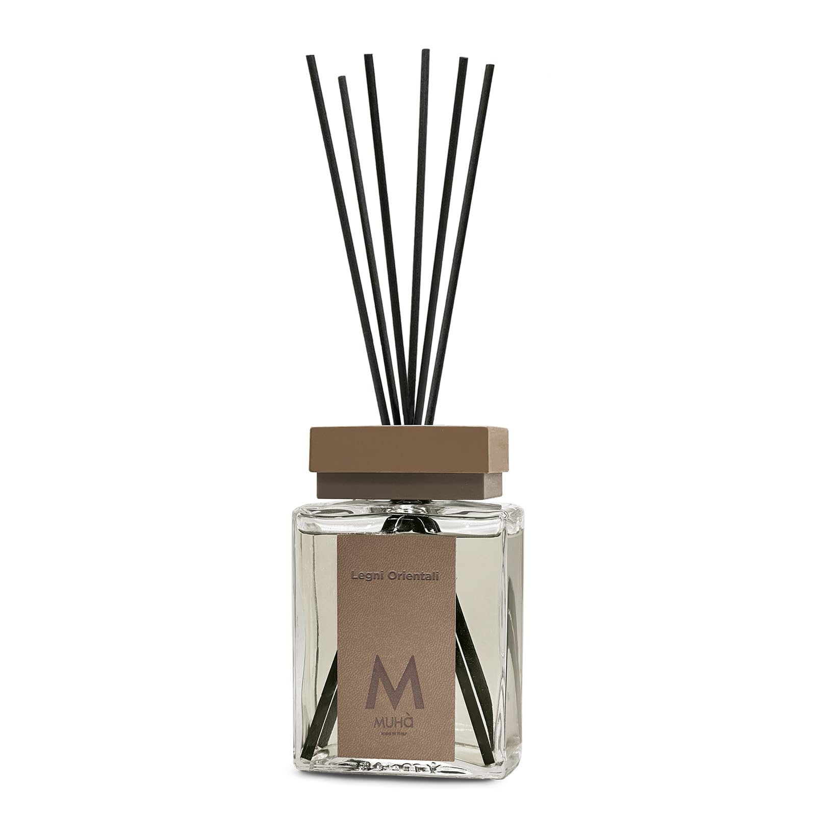 MUHA' Dyfuzor zapachowy do pomieszczeń, zapach orientalnego drewna, dyfuzor do pomieszczeń z patyczkami, 200 ml