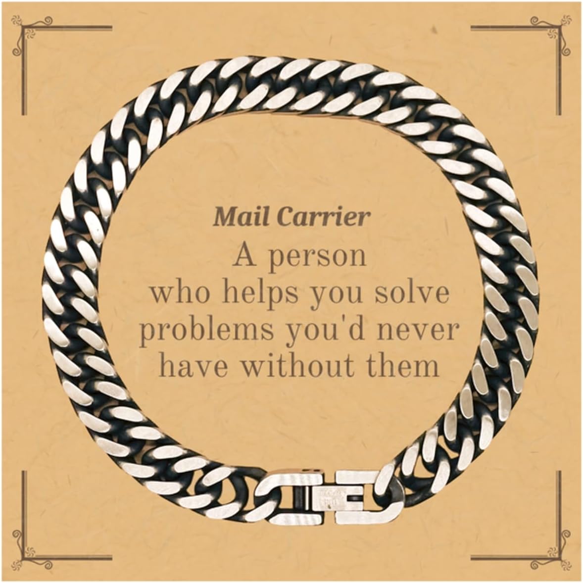 Mail Carrier Cuban Link Chain Bracelet - Essential Helper, Ideal Gifts for Birthday, Christmas, and Graduation - Confidence and Hope for Mail Carrier