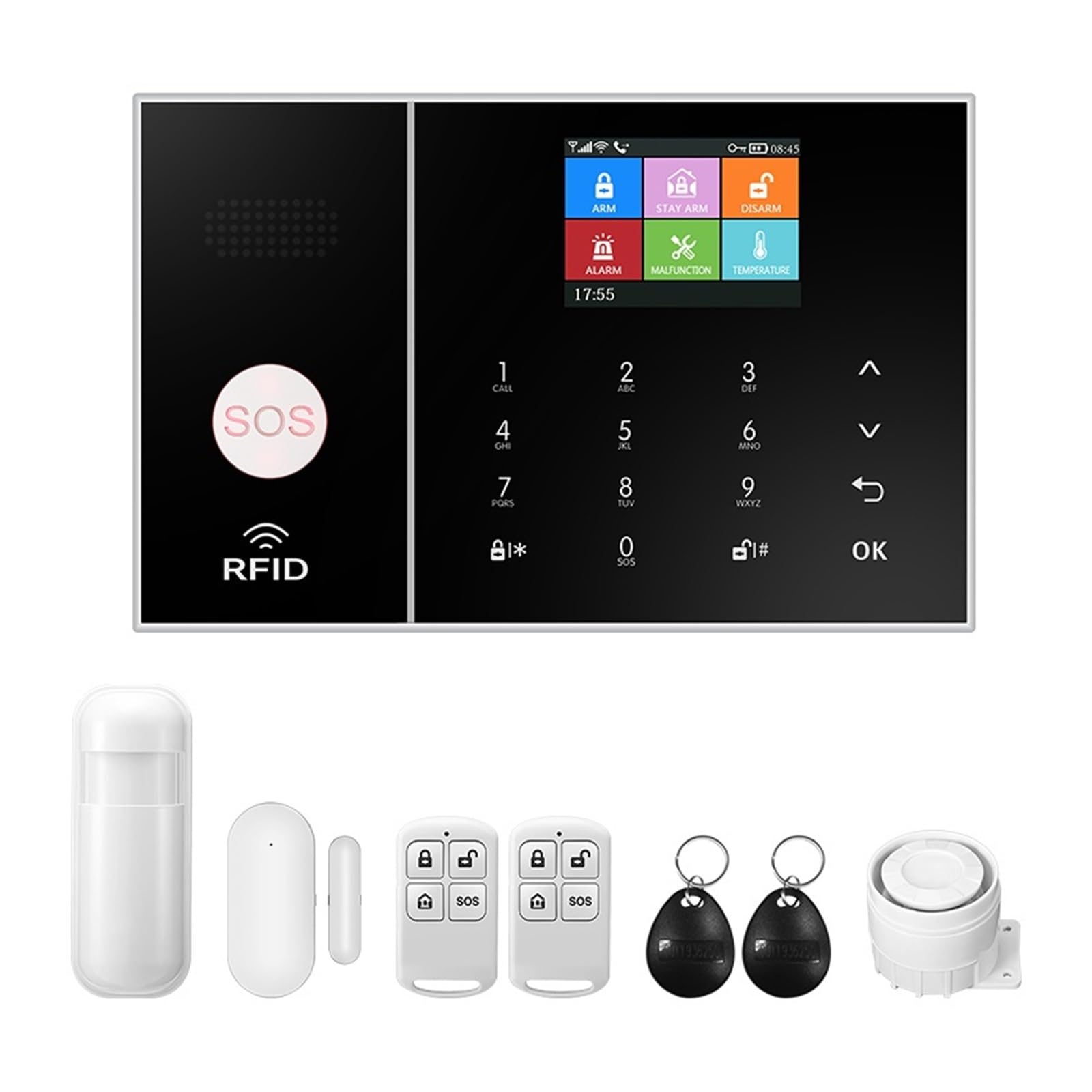 De Alarma Seguridad For El Hogar GSM Smart App Control Kit Antirrobo Con Sensor Puerta Para casa y garaje