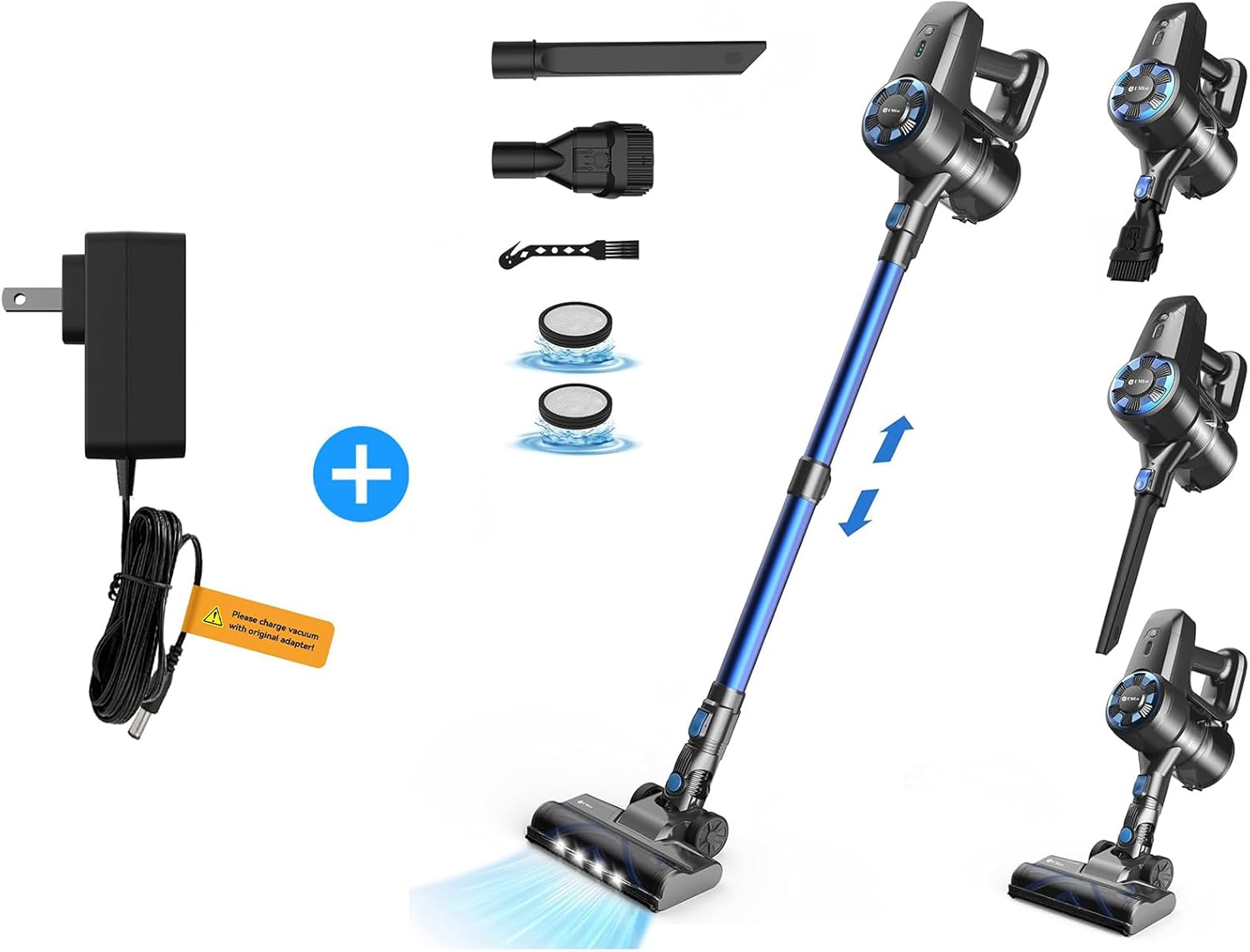 UMLo N3S Cordless Vacuum Cleaner+Adapter, 6in1 Ultra