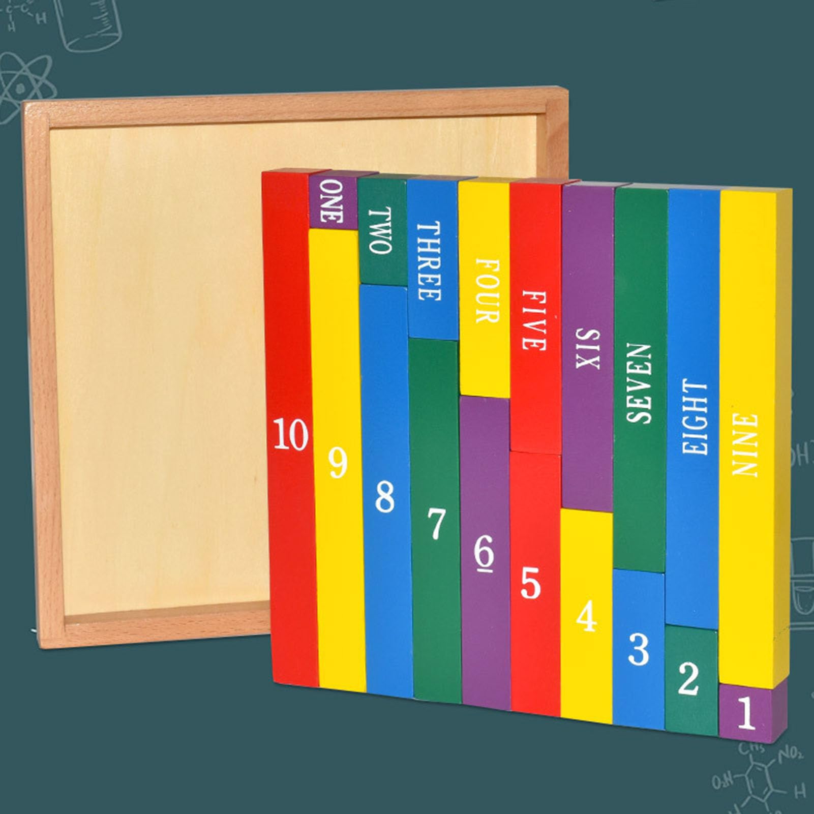 Bastoncini Numerici Montessori, Bastoncini di Legno Colorati per Contare | Manipolativo Matematico, Giocattolo per Imparare a Contare, Strumento Didattico Montessori
