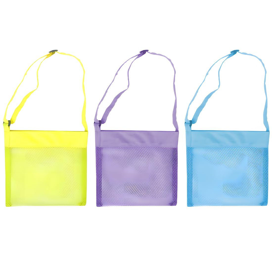 Teegxddy bolsa juguetes playa,3 piezas mochila para llevar juguetes de playa bolsa playa rejilla juguetes Longitud ajustable Adecuado para niños en unas vacaciones en la playa para recoger conchas