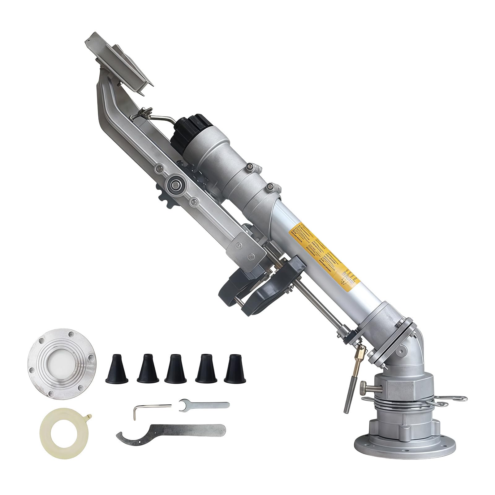 Pistola a spruzzo per irrigazione agricola regolabile, irrigatore a impatto a impulsi completamente rotante a 360°, irrigazione di grandi aree, per uso agricolo e industriale Model65+1.2mBracket