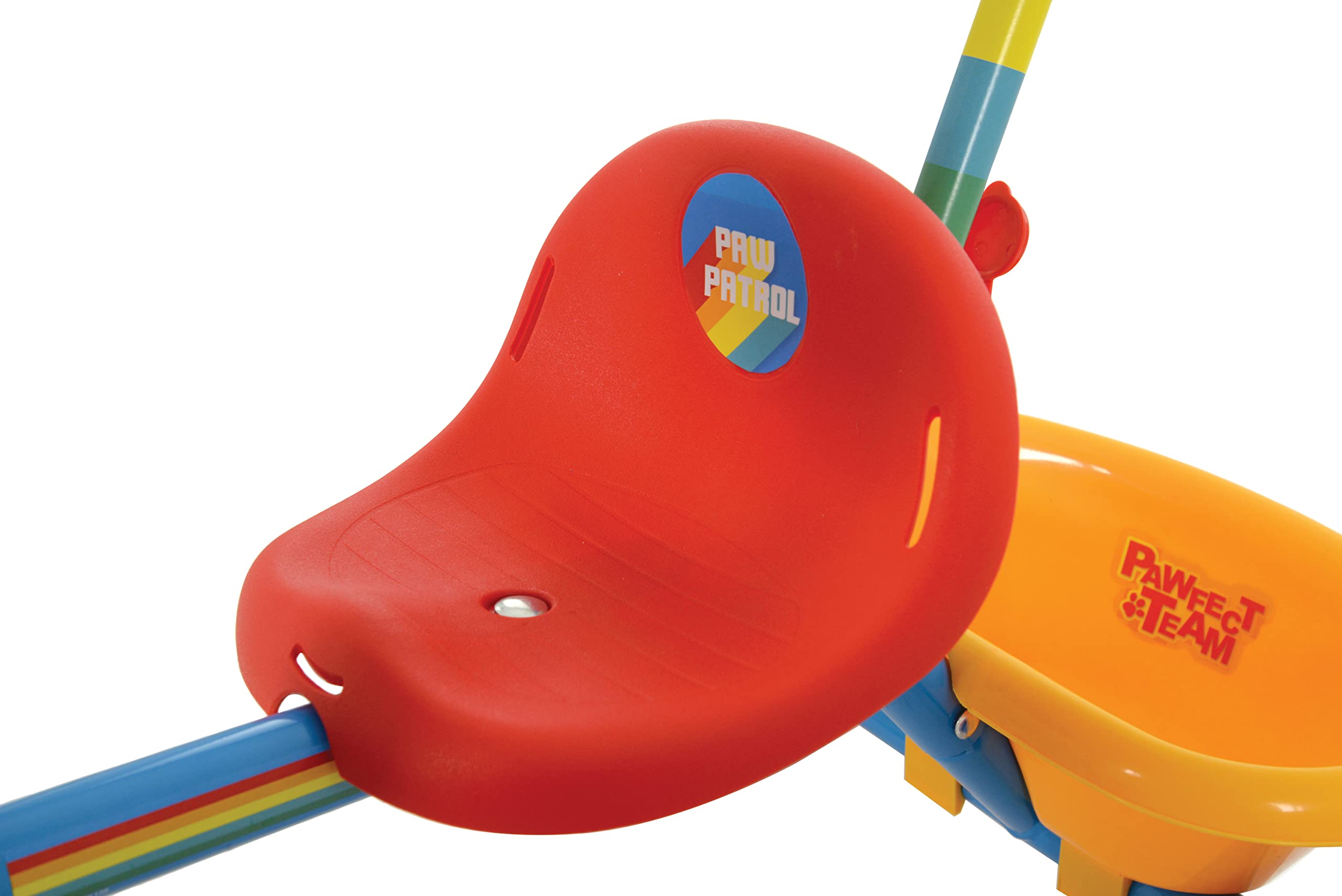Paw Patrol First Ride On Trike, giocattolo per bambini con manico regolabile, frizione a pedale facile da cambiare, pneumatici a prova di foratura, telaio in acciaio, parafango anteriore, portaoggetti
