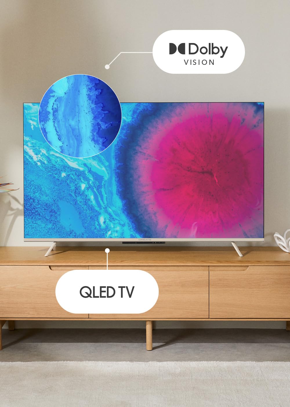 Smart TV QLED 4K 43" Arena Pantalla antirreflejos Acabado Mate Control por Voz Dolby Atmos Low Blue Light Flicker Free HDMI