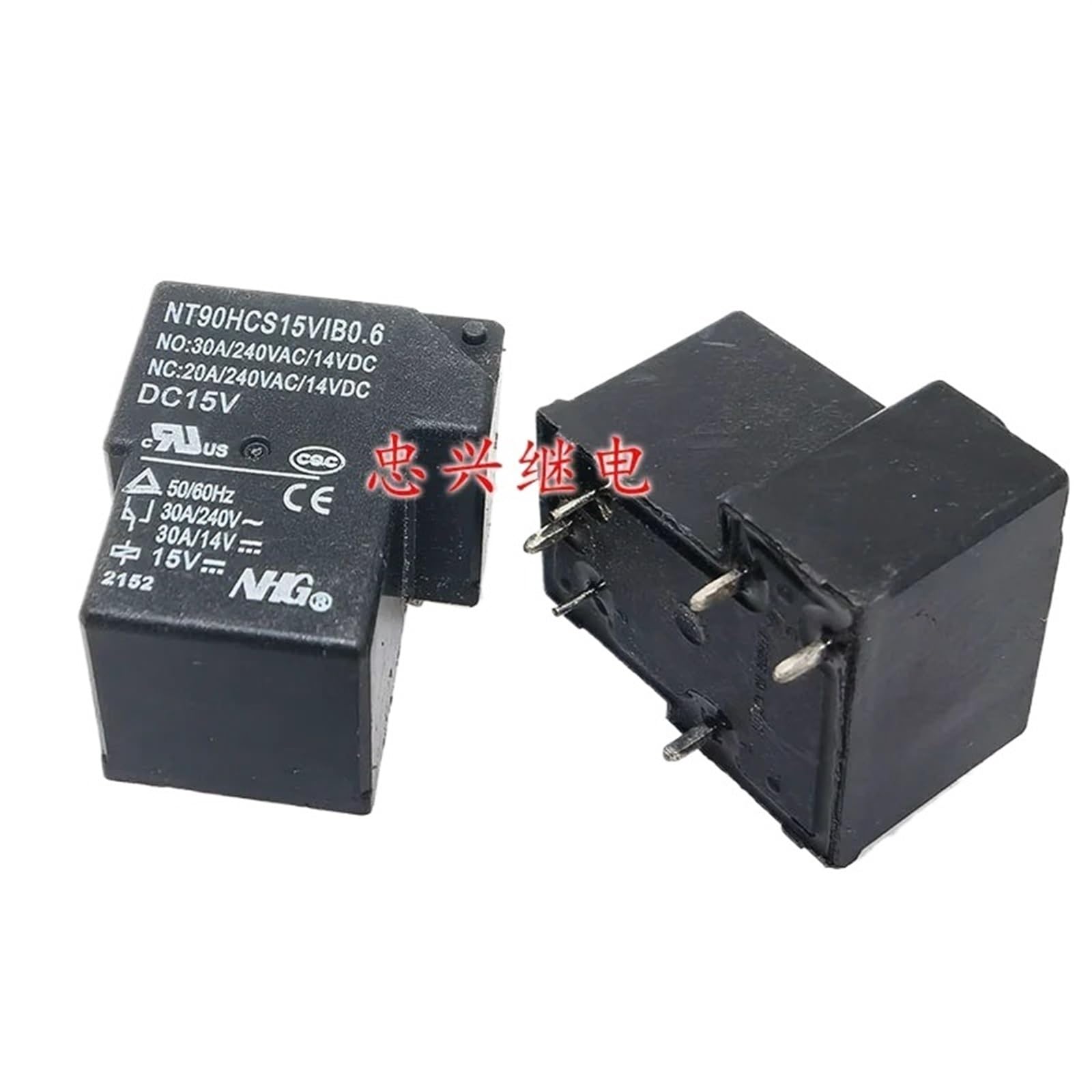 Lot de 5 relais NT90HCS15VIB0.6 DC15V 30A 6 broches 15VDC