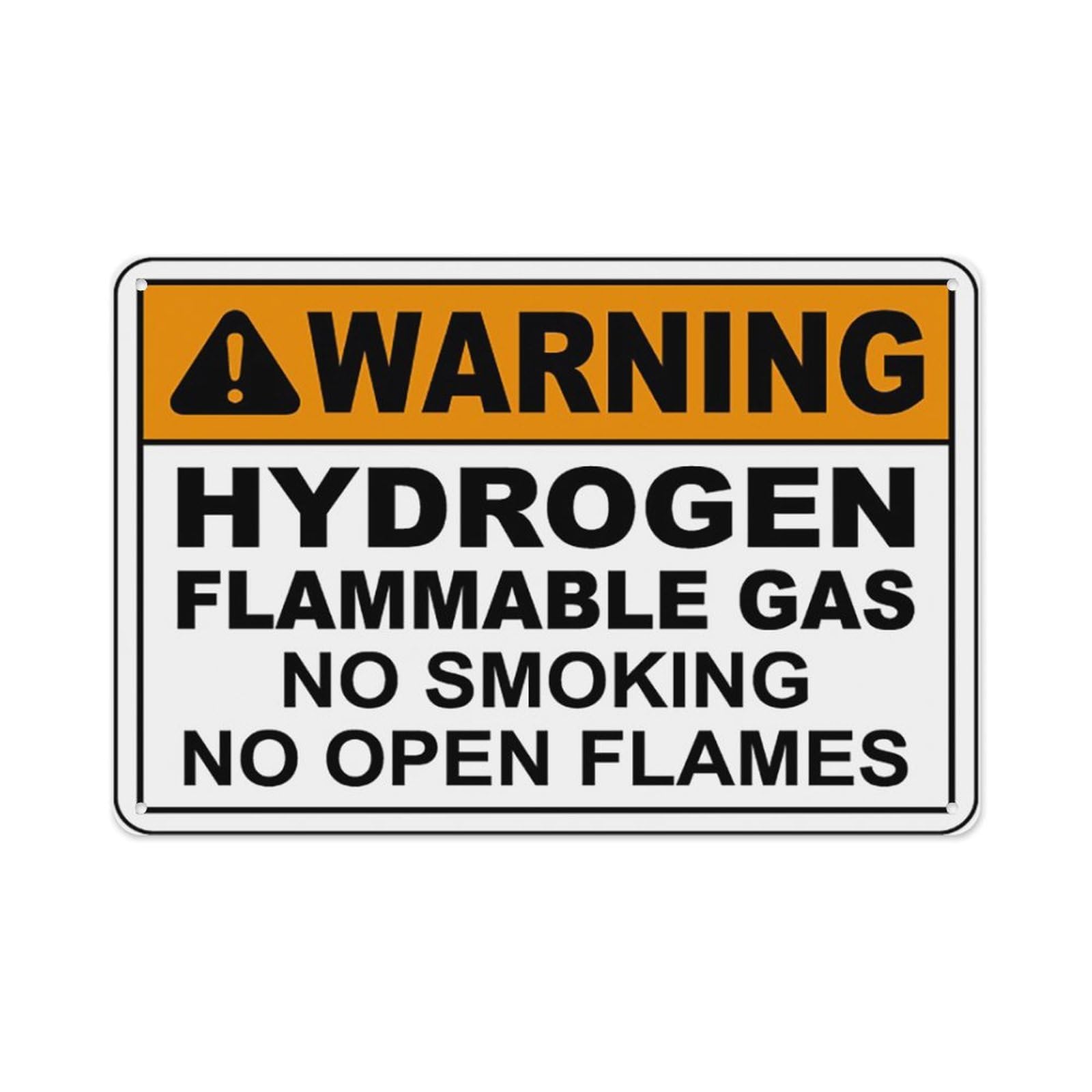 peiyeety Warning Hydrogen Flammable Gas Sign Aluminum Tin Warning Signs For Home Outdoor Garden 12X16 Inches