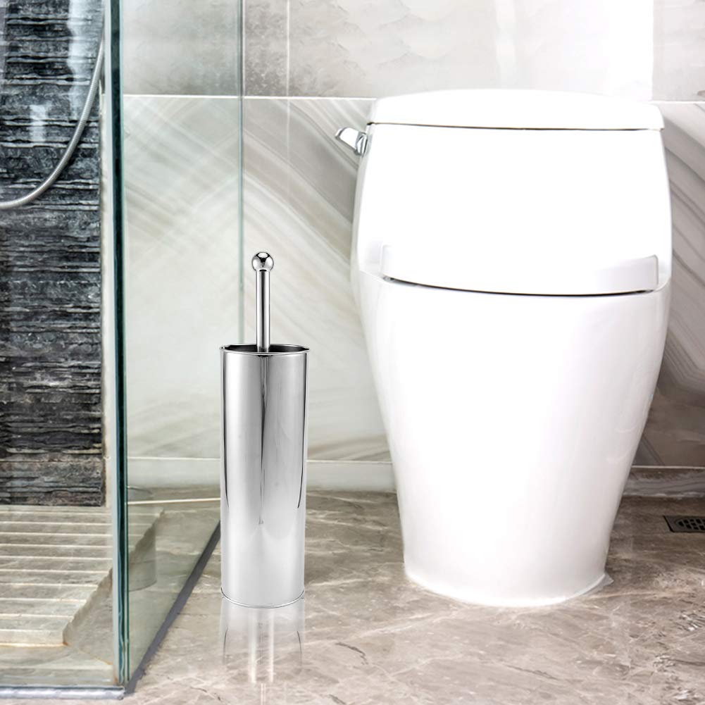 Set scopino per WC in Acciaio Inossidabile 410 - Kit di Pulizia per Bagno Resistente con Supporto Elegante - Accessorio per WC in Acciaio Inossidabile per casa e Ufficio