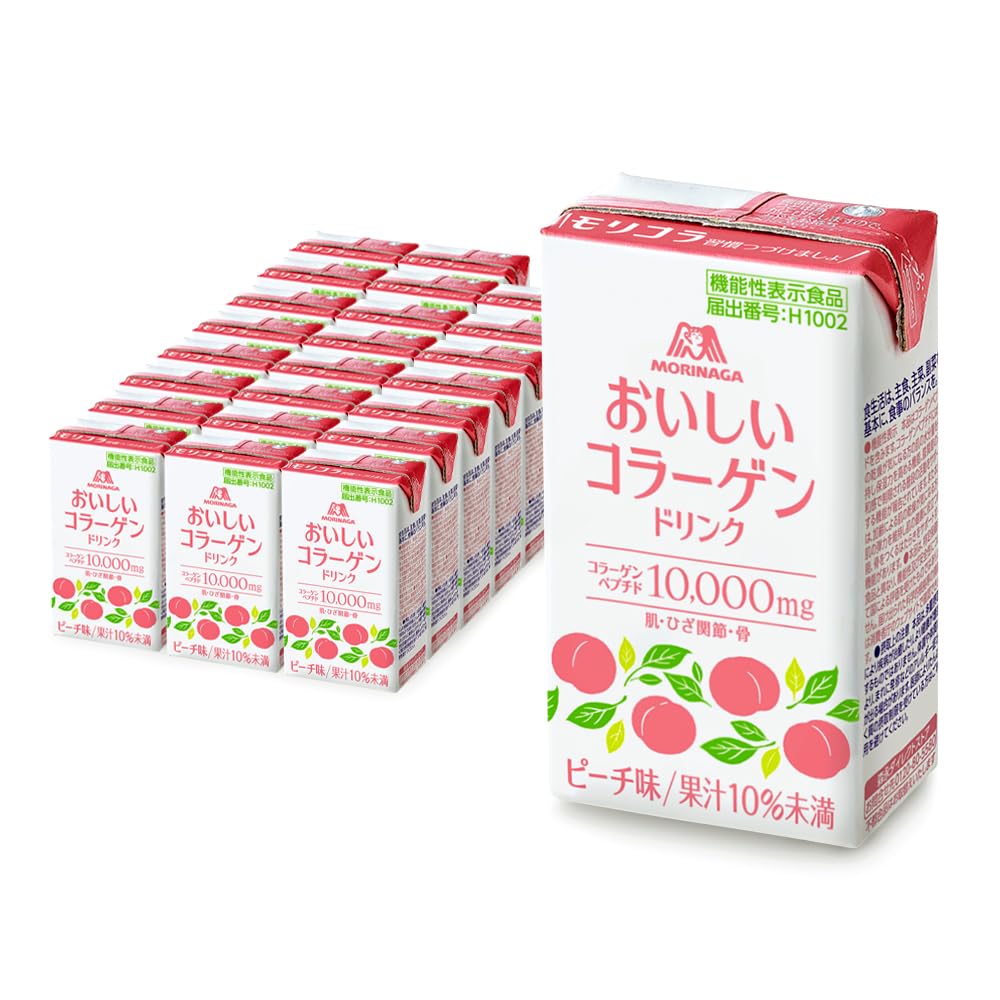 森永製菓 おいしいコラーゲンドリンク 125ml 24本 ピーチ味 モリコラ 機能性表示食品 コラーゲンペプチド コラーゲン ドリンク 飲料 (ピーチ, 24)