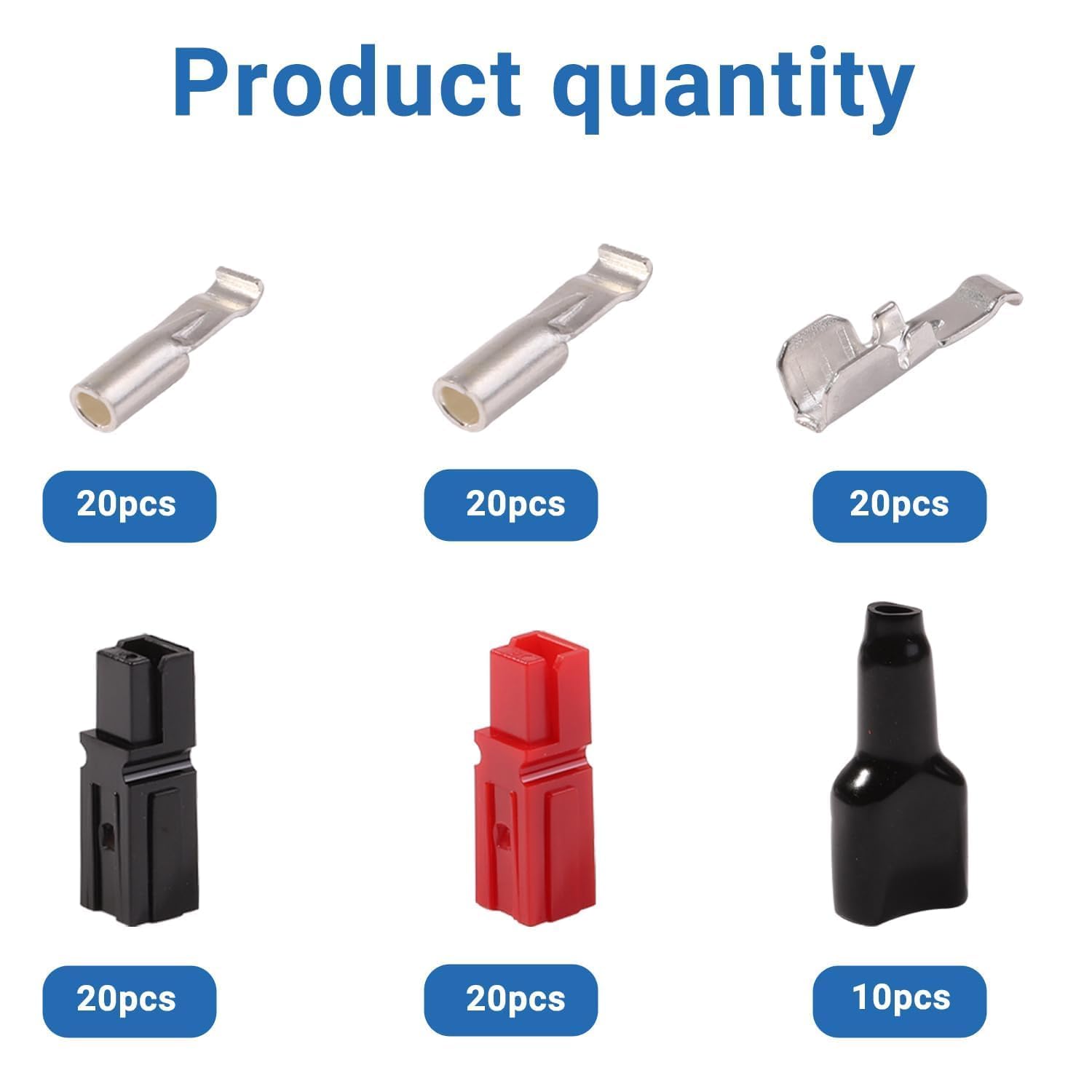 Set di 110 connettori Powerpol con pinza crimpatrice a cricchetto, connettore 15 A, 30 A, 45 A, connettore di contatto AWG10-20, rosso e nero, connettore per batteria