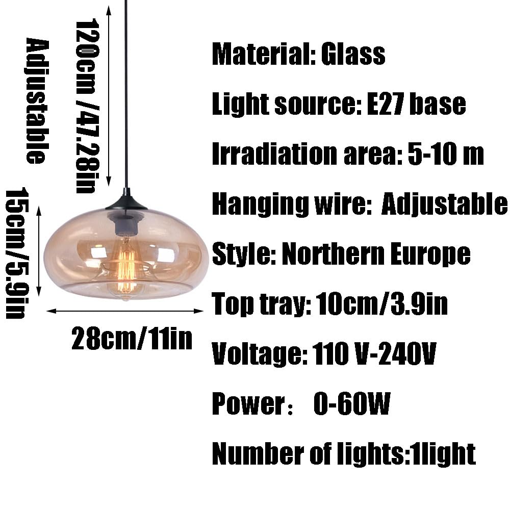 Podstawowa lampa wisząca sufitowa, żyrandol ze szkła w stylu industrialnym, lampa wisząca z pojedynczą głowicą do montażu podtynkowego, oprawy oświetleniowe do dekoracji korytarza na balkonie