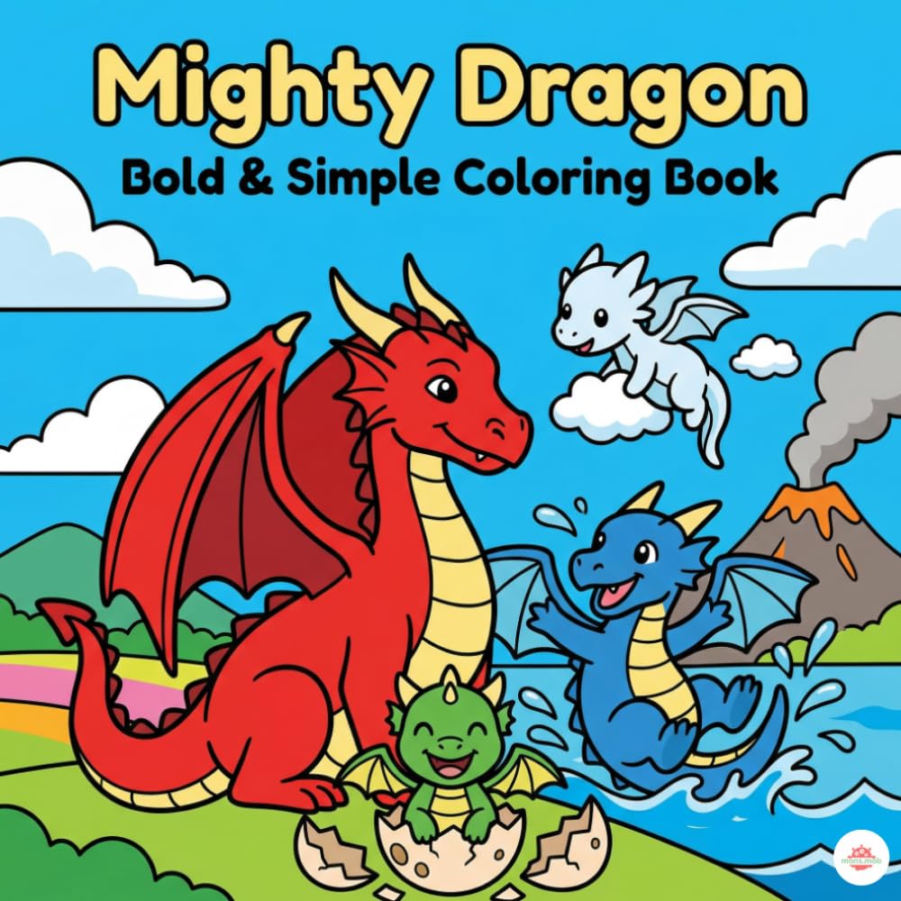 Mighty Dragon: Bold & Simple Coloring Book