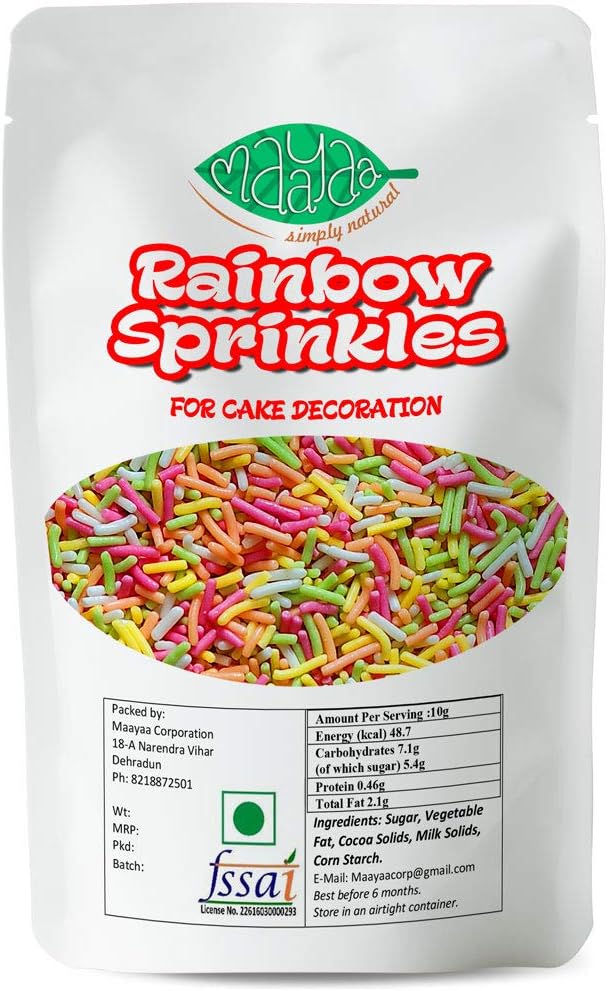 Maayaa Rainbow Sprinkles Cake Decoration 200gms
