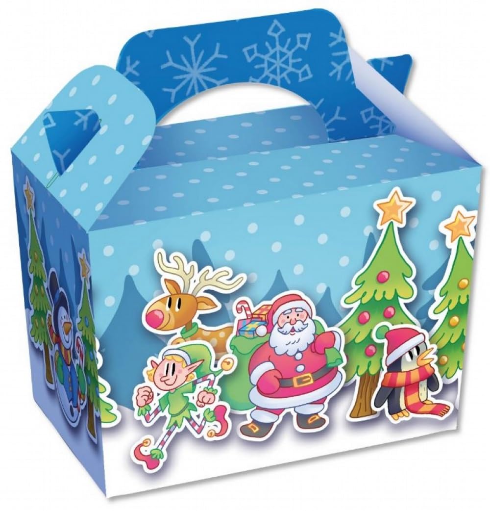Mustbebonkers Xmas Cartoon Snowman - Birthday Food Loot Party Boxes/Christmas Favour Box (1 Box)