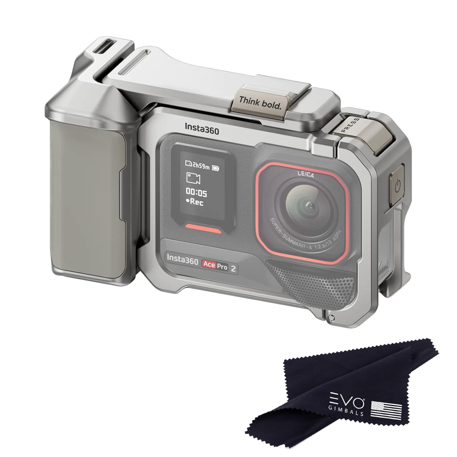 Insta360 Ace Pro 2/Insta360 Ace Pro Xplorer Grip Kit (Moonlight Silver), More Comfortable Grip, transforms Your Camera into The Ultimate Tool for