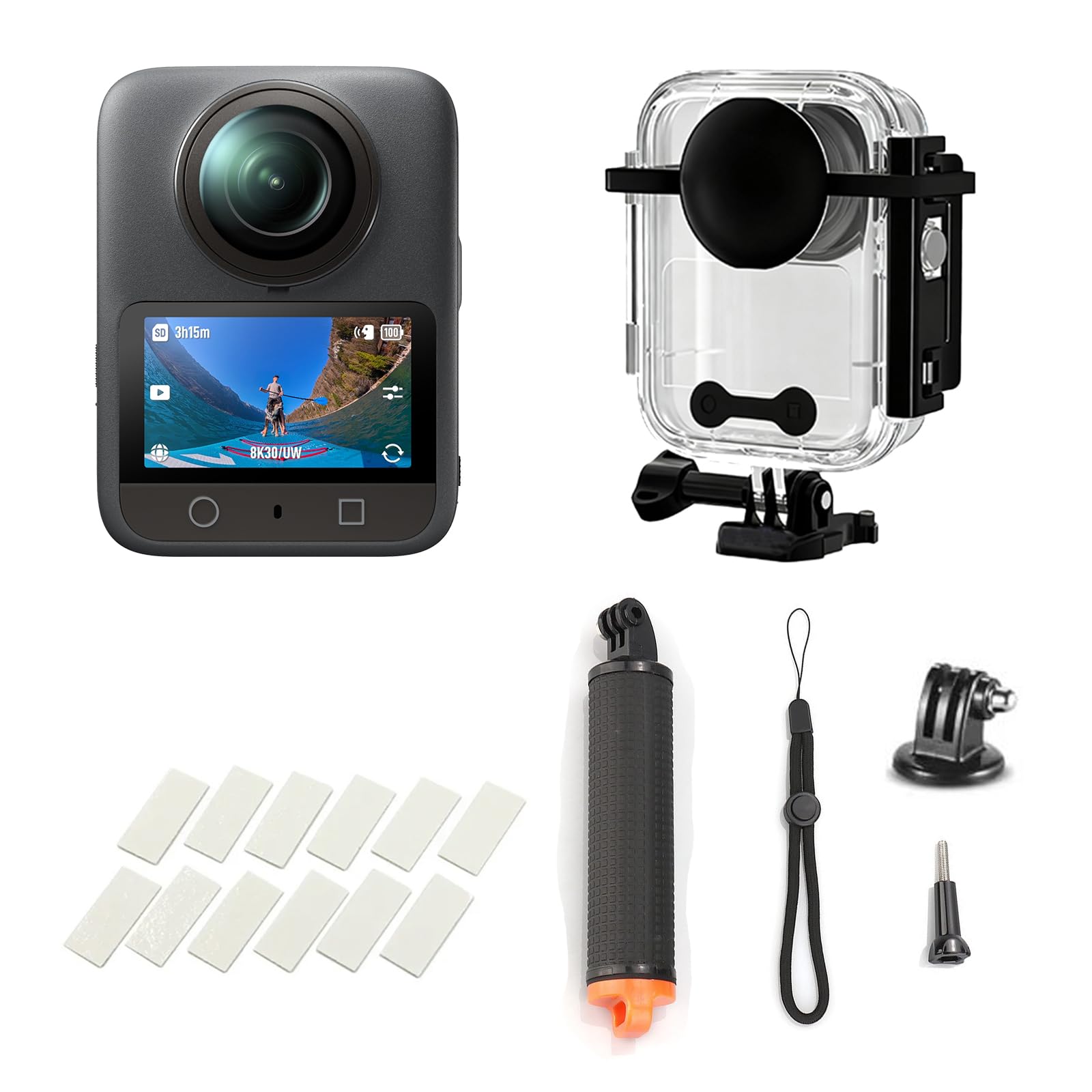 DJI Osmo 360 Standard Bundle per Sport Acquatici – Fotocamera 360° 8K con sensore da 1 pollice, custodia impermeabile, impugnatura galleggiante, foto da 120 MP, action cam per sport, vlog