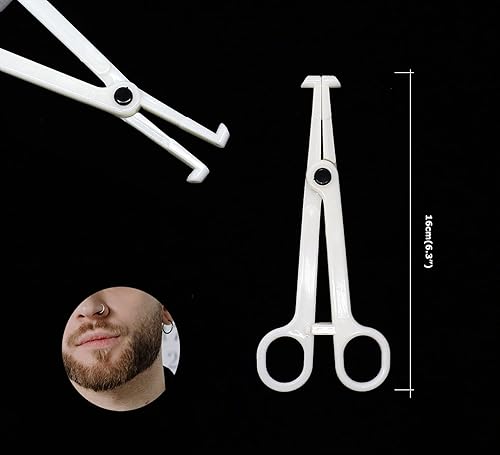 Miniatura 4 de 8 pinzas desechables para piercing, pinzas para ombligo, pinzas ranuradas para el ombligo, para tatuaje, adecuados para orejas, ombligo, labios,