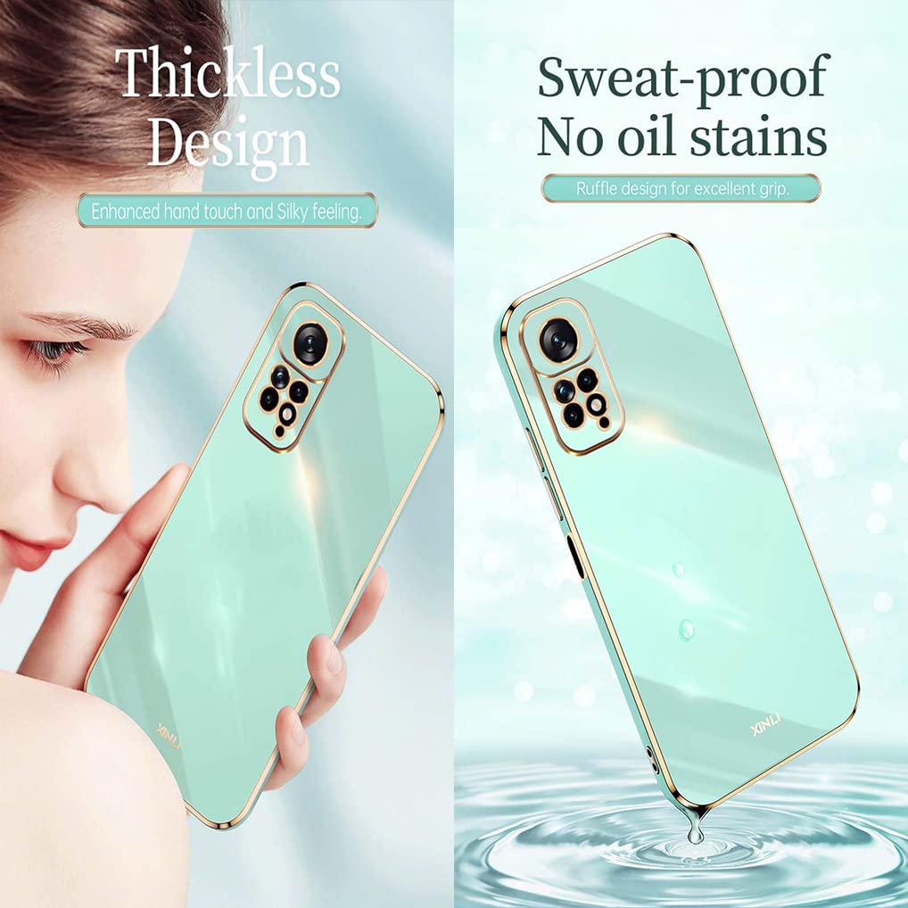 SEAHAI Cover per Xiaomi Redmi Note 11S/Redmi Note 11 4G, Custodia Protettiva Ultra Sottile ed Elegante in Silicone TPU Flessibile, Glitter Placcatura Phnom Penh Design Cover Antiurto Case, Verde