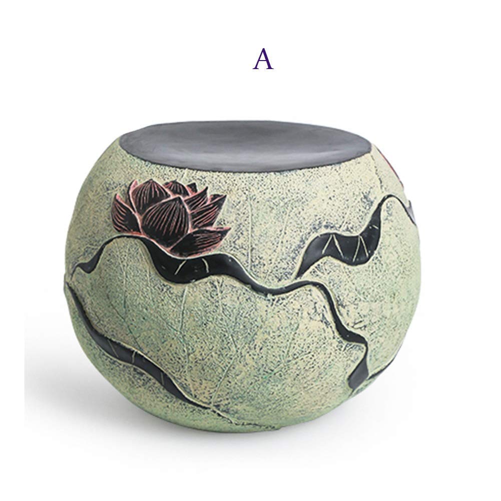 Tabouret de style chinois en bois sculpté pour salon et table basse