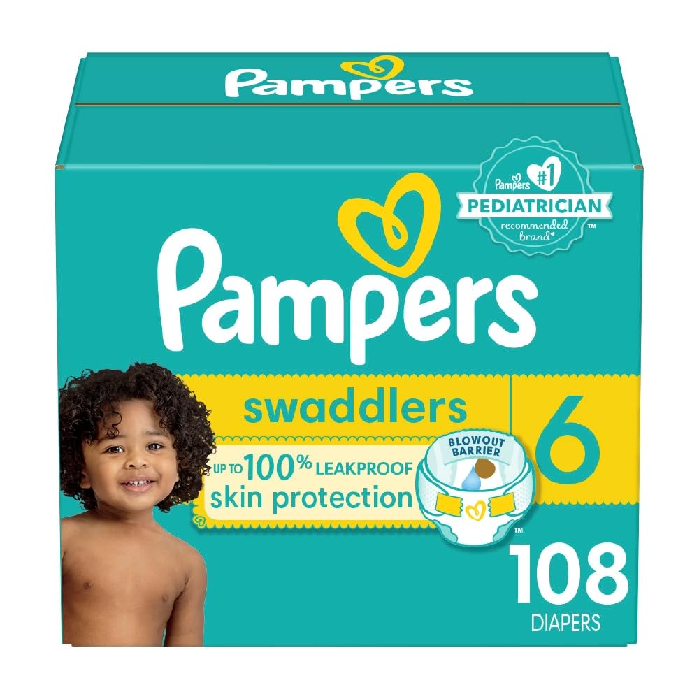 Pampers Swaddlers Disposable Diapers Size 6, 108 Count