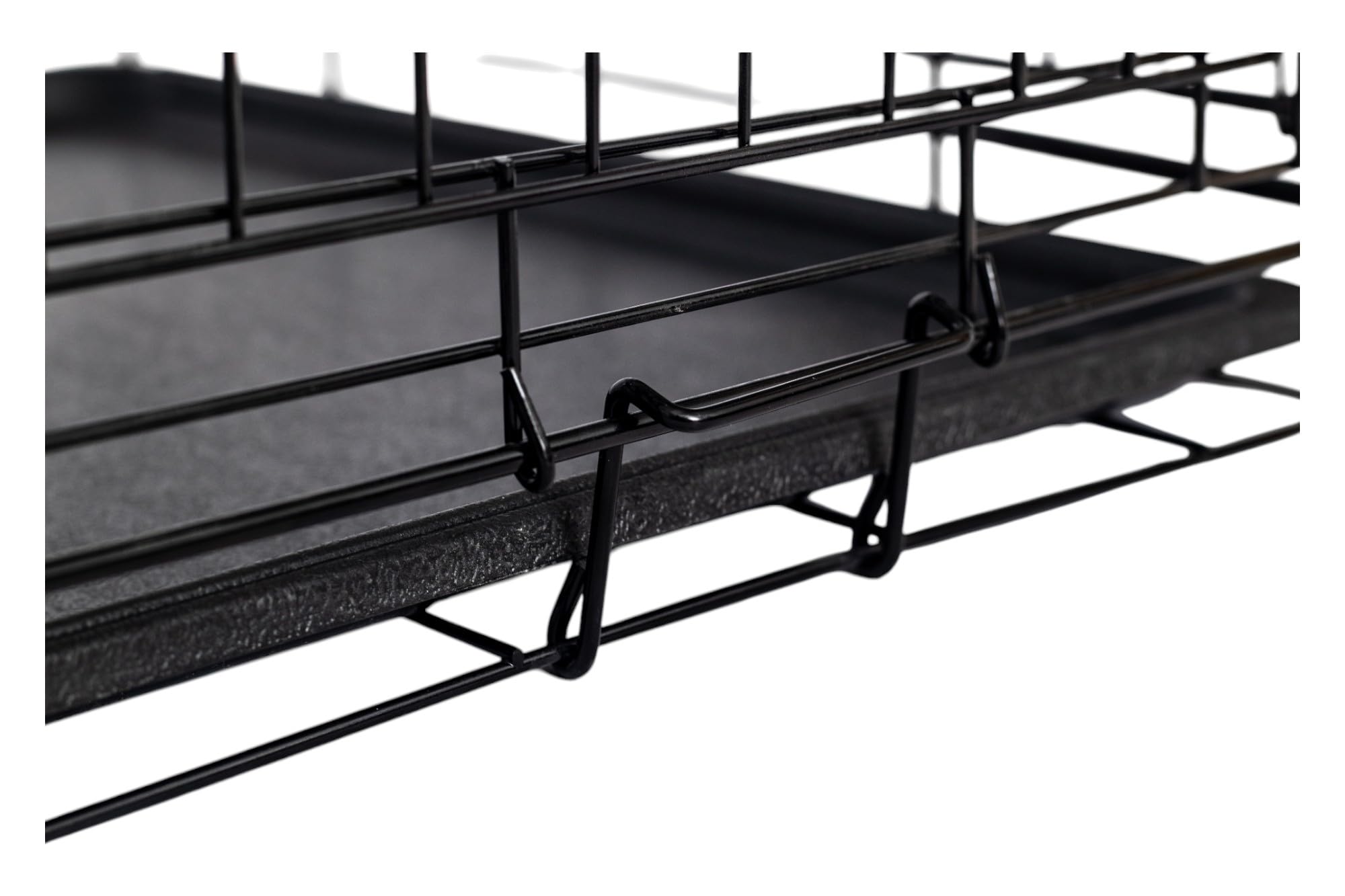Hundekäfig klappbar - Hundetransportkäfig - Hundebox mit 2 Türen - Transportkäfig - Auto, Tiertransportbox aus Stahl - Hundetransportbox mit Bodenschale -Schwarz (76x47x55cm)